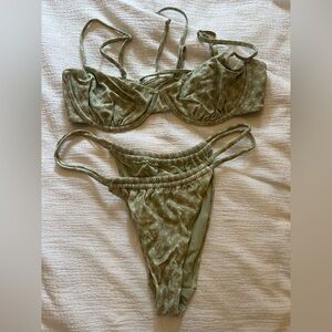 PacSun Olive and Pink Swim Bottom